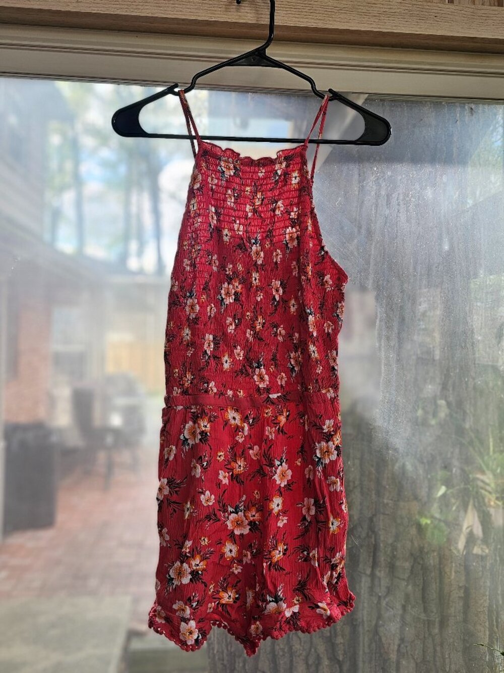 American Eagle High Neck Floral Romper Size M